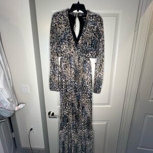 Guess Black/Gray/Tan Long Sleeve Dress